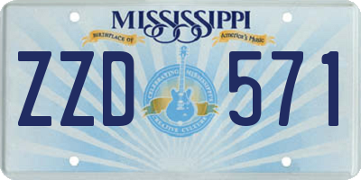 MS license plate ZZD571