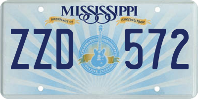 MS license plate ZZD572