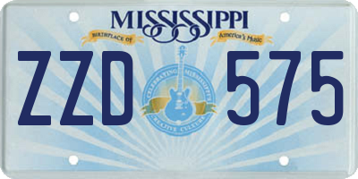MS license plate ZZD575