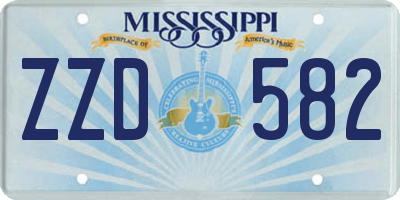 MS license plate ZZD582