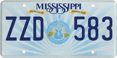 MS license plate ZZD583