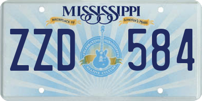 MS license plate ZZD584