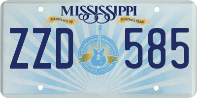 MS license plate ZZD585