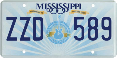 MS license plate ZZD589