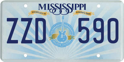 MS license plate ZZD590