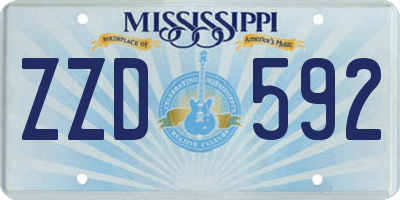 MS license plate ZZD592
