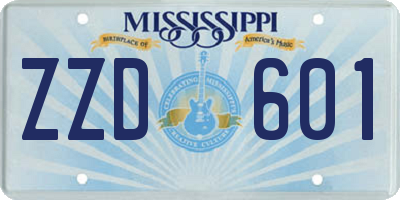 MS license plate ZZD601