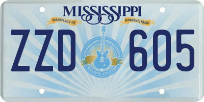 MS license plate ZZD605