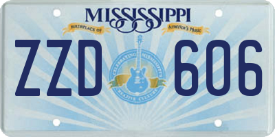 MS license plate ZZD606