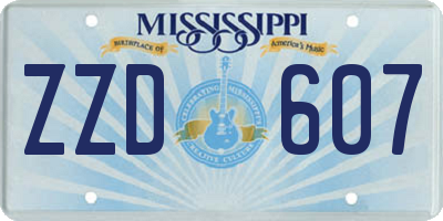 MS license plate ZZD607