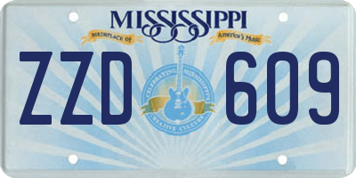 MS license plate ZZD609