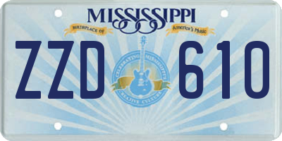 MS license plate ZZD610
