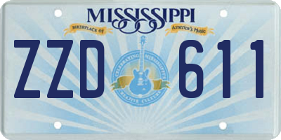 MS license plate ZZD611