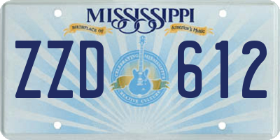 MS license plate ZZD612