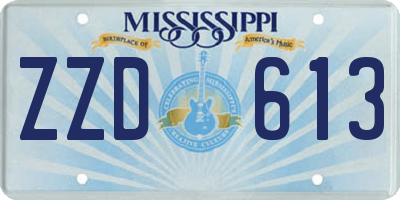 MS license plate ZZD613