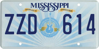 MS license plate ZZD614