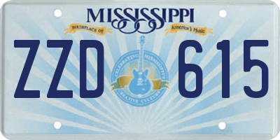 MS license plate ZZD615