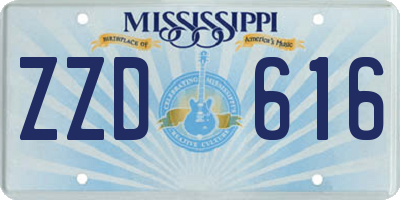 MS license plate ZZD616