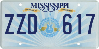 MS license plate ZZD617