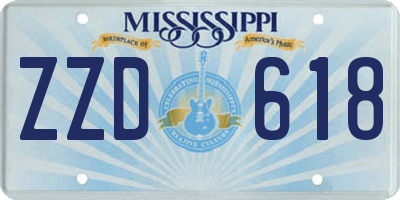 MS license plate ZZD618