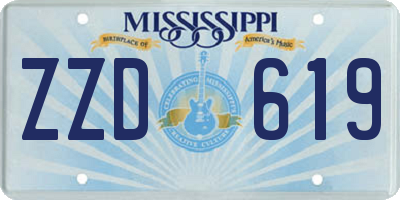 MS license plate ZZD619