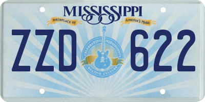 MS license plate ZZD622