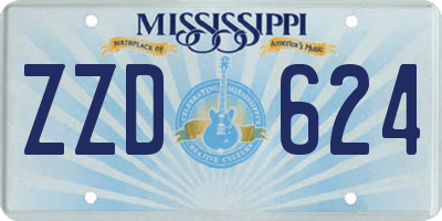 MS license plate ZZD624