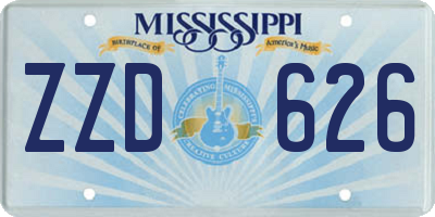 MS license plate ZZD626