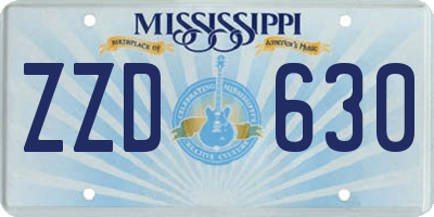 MS license plate ZZD630