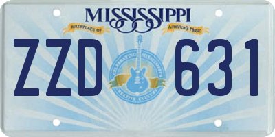 MS license plate ZZD631