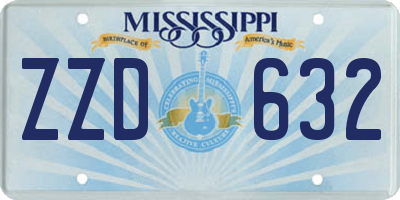 MS license plate ZZD632