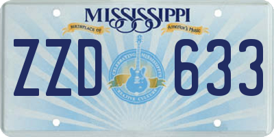 MS license plate ZZD633