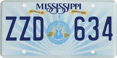 MS license plate ZZD634