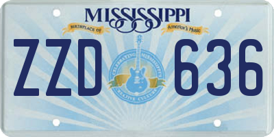 MS license plate ZZD636