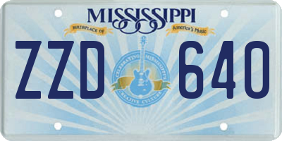 MS license plate ZZD640