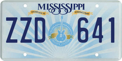 MS license plate ZZD641