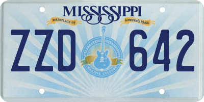 MS license plate ZZD642
