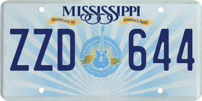 MS license plate ZZD644