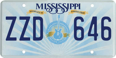 MS license plate ZZD646