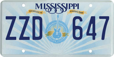 MS license plate ZZD647
