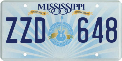 MS license plate ZZD648