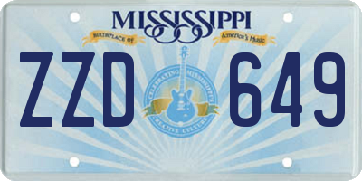 MS license plate ZZD649