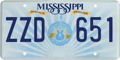 MS license plate ZZD651