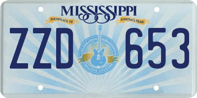 MS license plate ZZD653