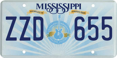 MS license plate ZZD655