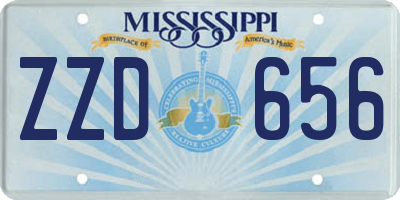 MS license plate ZZD656