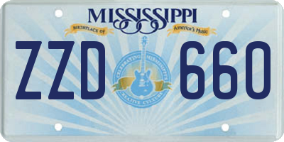 MS license plate ZZD660