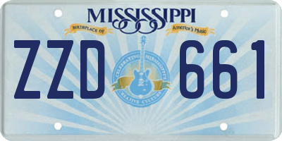MS license plate ZZD661