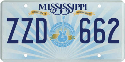 MS license plate ZZD662