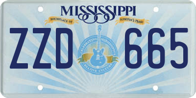 MS license plate ZZD665